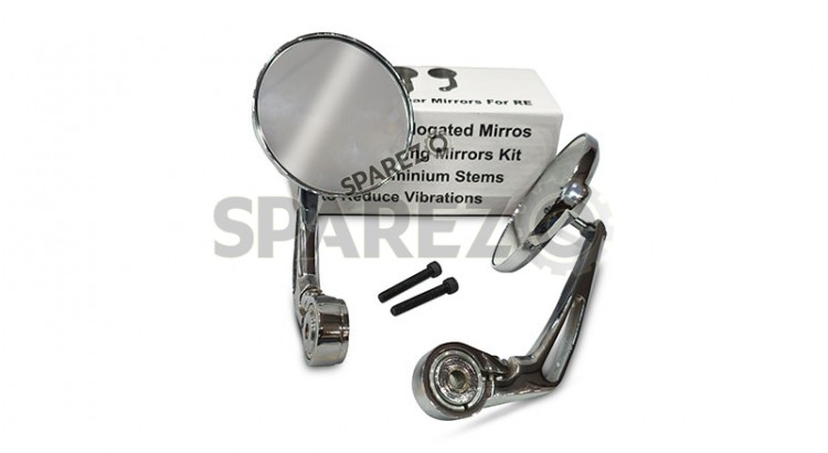 Fit For Royal Enfield Super Meteor and Shotgun 650 Bar End Mirror Chrome     - SPAREZO